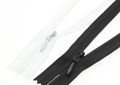 Invisible zippers white and black