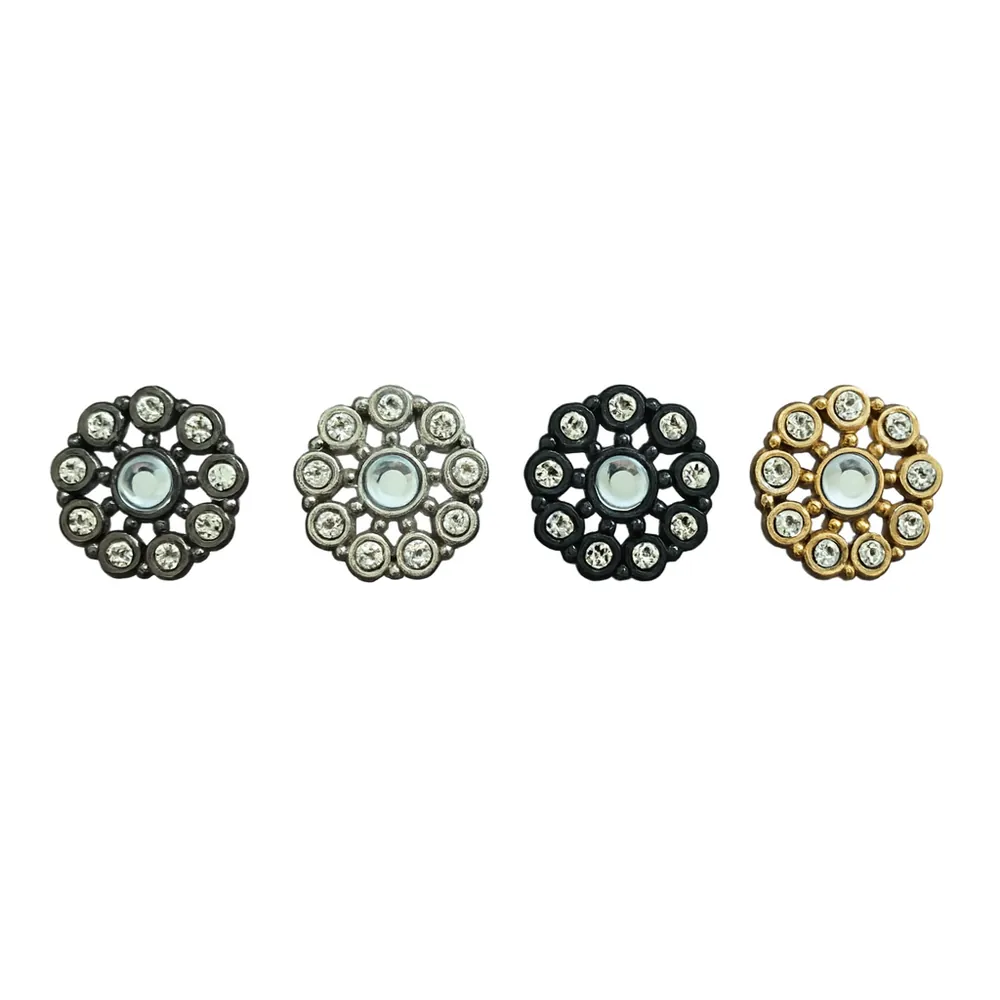 Luksusowe guziki metalowe w stylu biżuteryjnym z elementami Swarovski – 4
