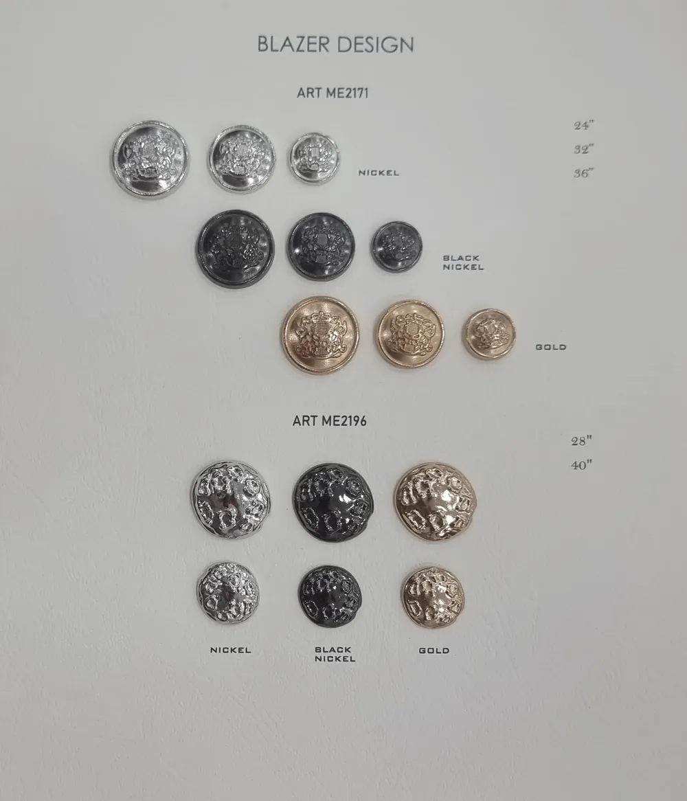Ekskluzywna kolekcja guzików metalowych – luksusowe guziki 15–40 mm – 45