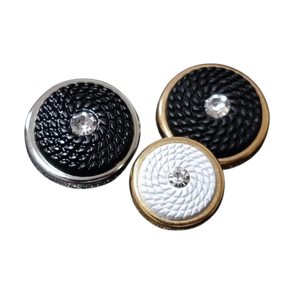 Luksusowe guziki metalowe w stylu biżuteryjnym z elementami Swarovski – 29